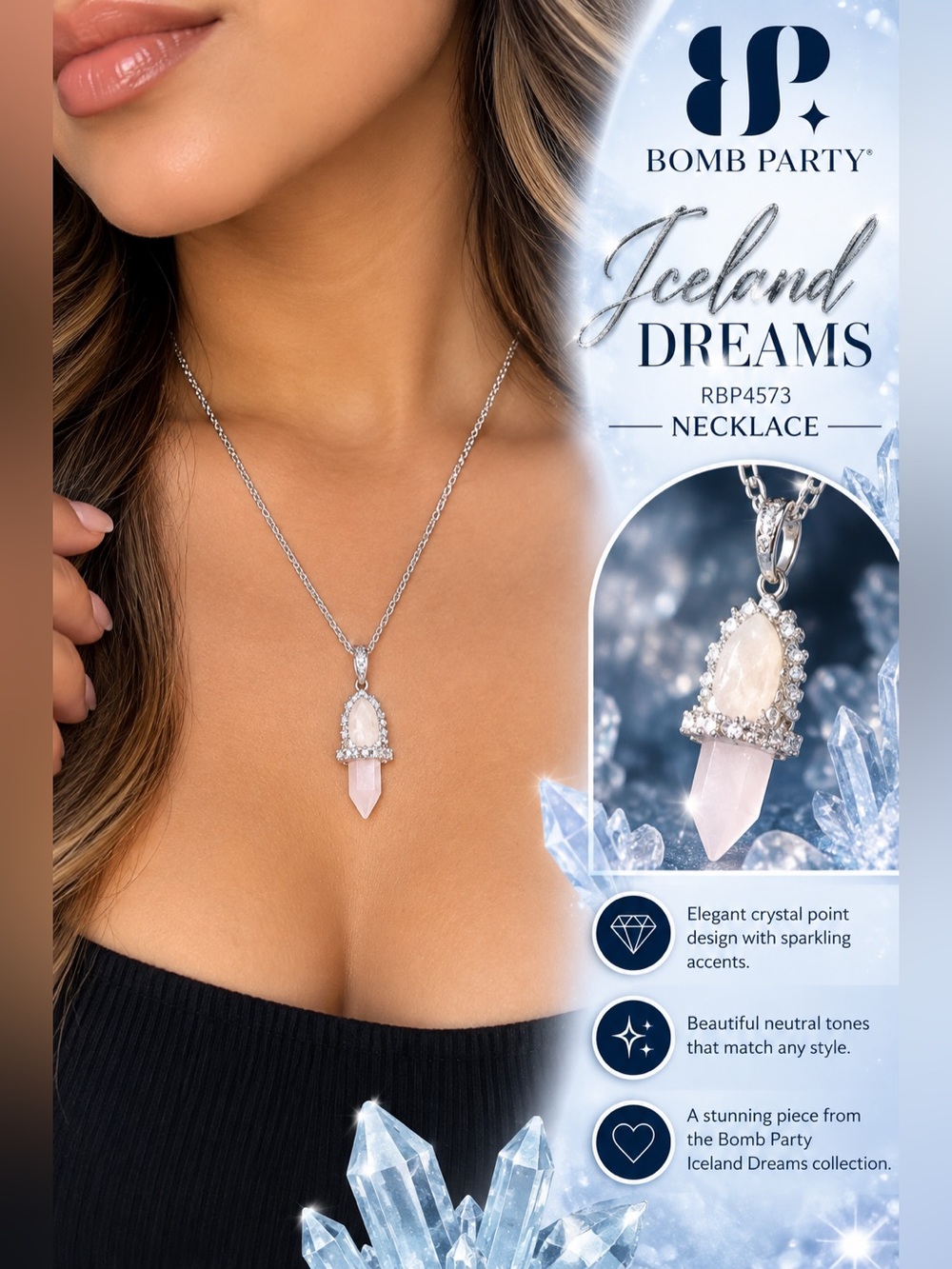BP Bomb Party Iceland Dreams Beautifully Majestic RBP4573 Necklace (MRSP &168)